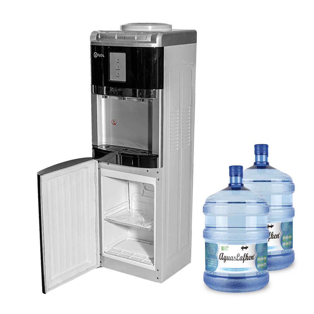 Dispensador de agua eléctrico con compresor y frigobar